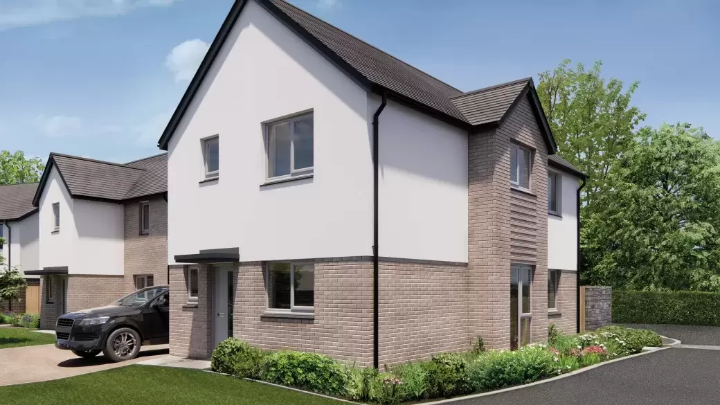 Exterior render of the Burrator House Type at the Long Close Development in Landkey North Devon