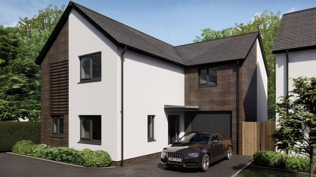 Exterior render of the Meldon house type at the Long Close Development in Landkey North Devon