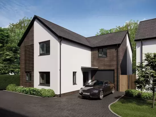 Exterior render of the Meldon house type at the Long Close Development in Landkey North Devon