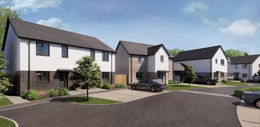 New houses on the Long Close development at Landkey North Devon