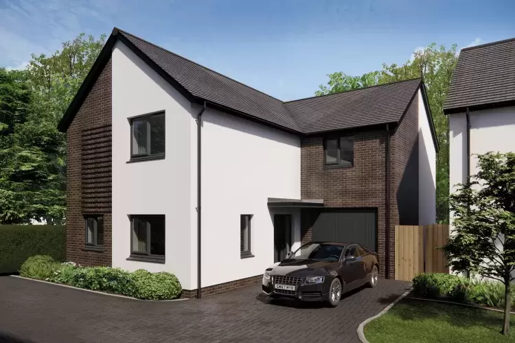 Exterior render of the Meldon house type at the Long Close Development in Landkey North Devon