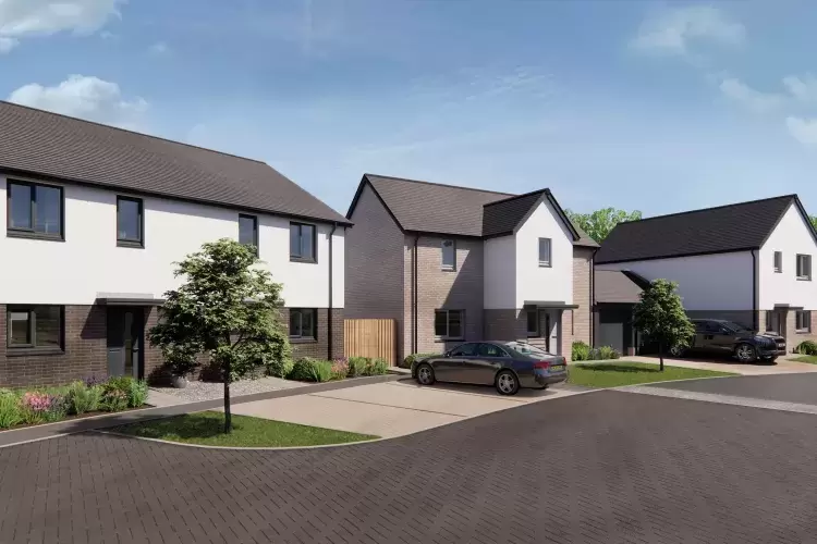 New houses on the Long Close development at Landkey North Devon