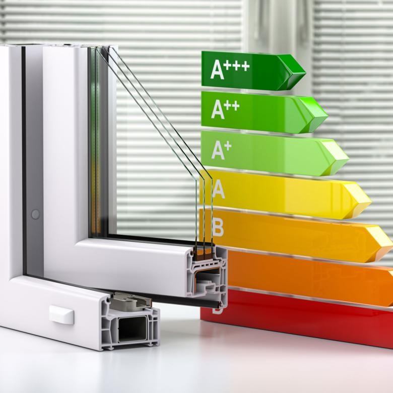 Triple glazed PVC windows and energy efficiency chart
