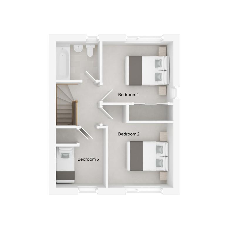 Floor Plan of The Birch House type at Lower Abbots in Buckland Brewer