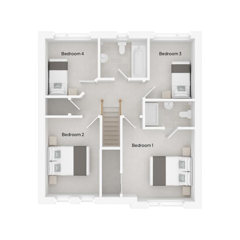 Floor Plan of The Cedar House type at Lower Abbots in Buckland Brewer