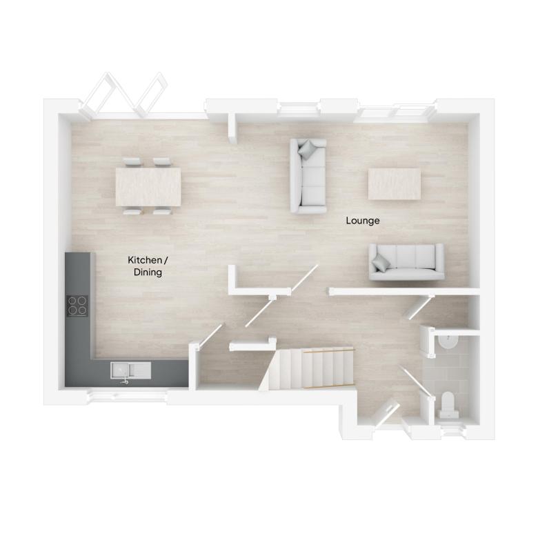 Floor Plan of The Willow House type at Lower Abbots in Buckland Brewer