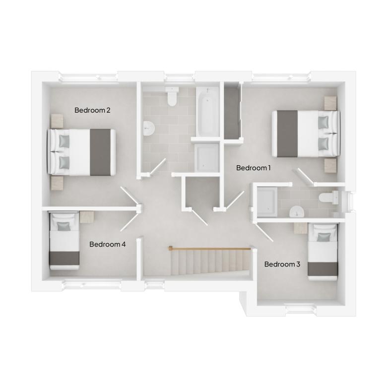 Floor Plan of The Willow House type at Lower Abbots in Buckland Brewer