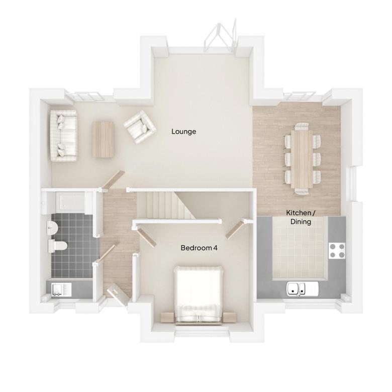 Floor Plan of The Yew House type at St Mary's Close in Bishop's Nympton