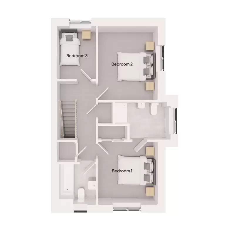 First floor floor plan for the Burrator house type at Long Close Landkey