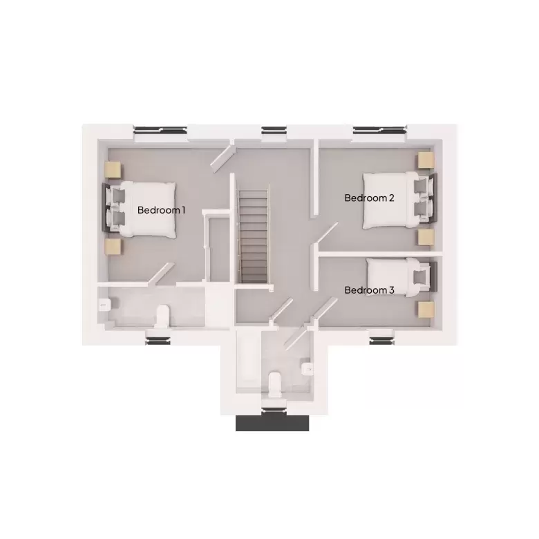 First floor floor plan for the Colliford house type at Long Close Landkey