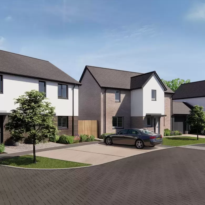 New houses on the Long Close development at Landkey North Devon